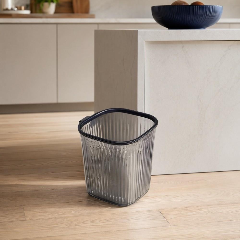 Plastic Trash Basket Thicken Dustbin Washable Transparent Trash Can  Toilet