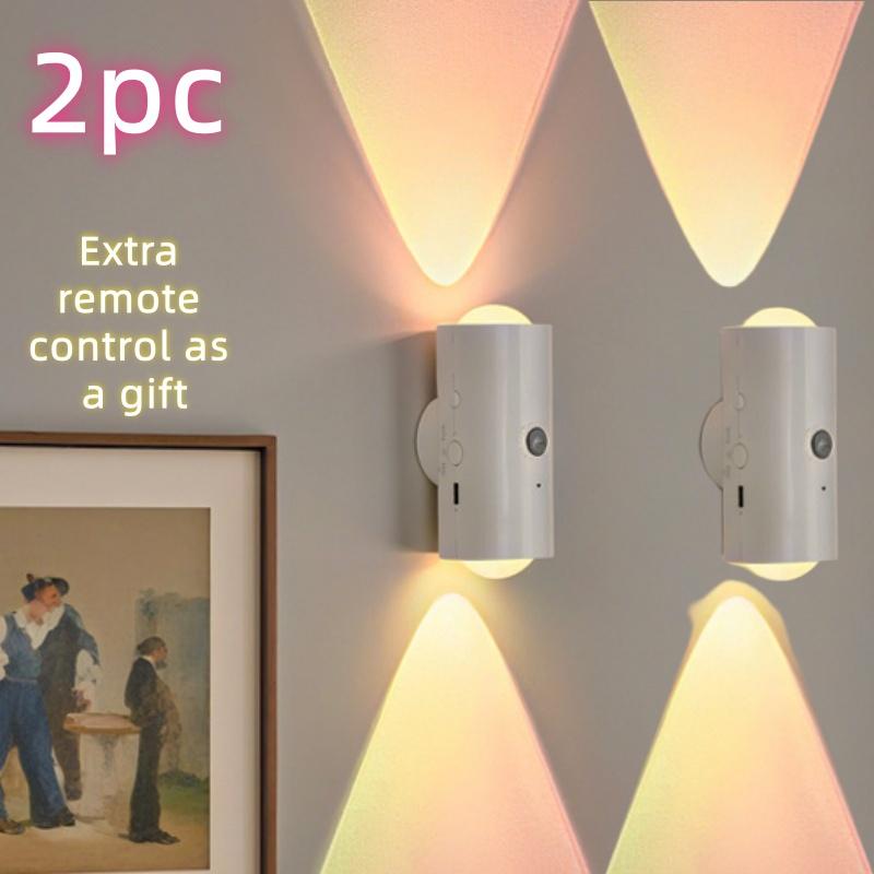 Smart Cat Eye Dual Head Motion Sensor Wall Light With Auto On/Off, 16 RGB Colors, 3M Range For Bedroom Hallway Stairs Magnetic Mount