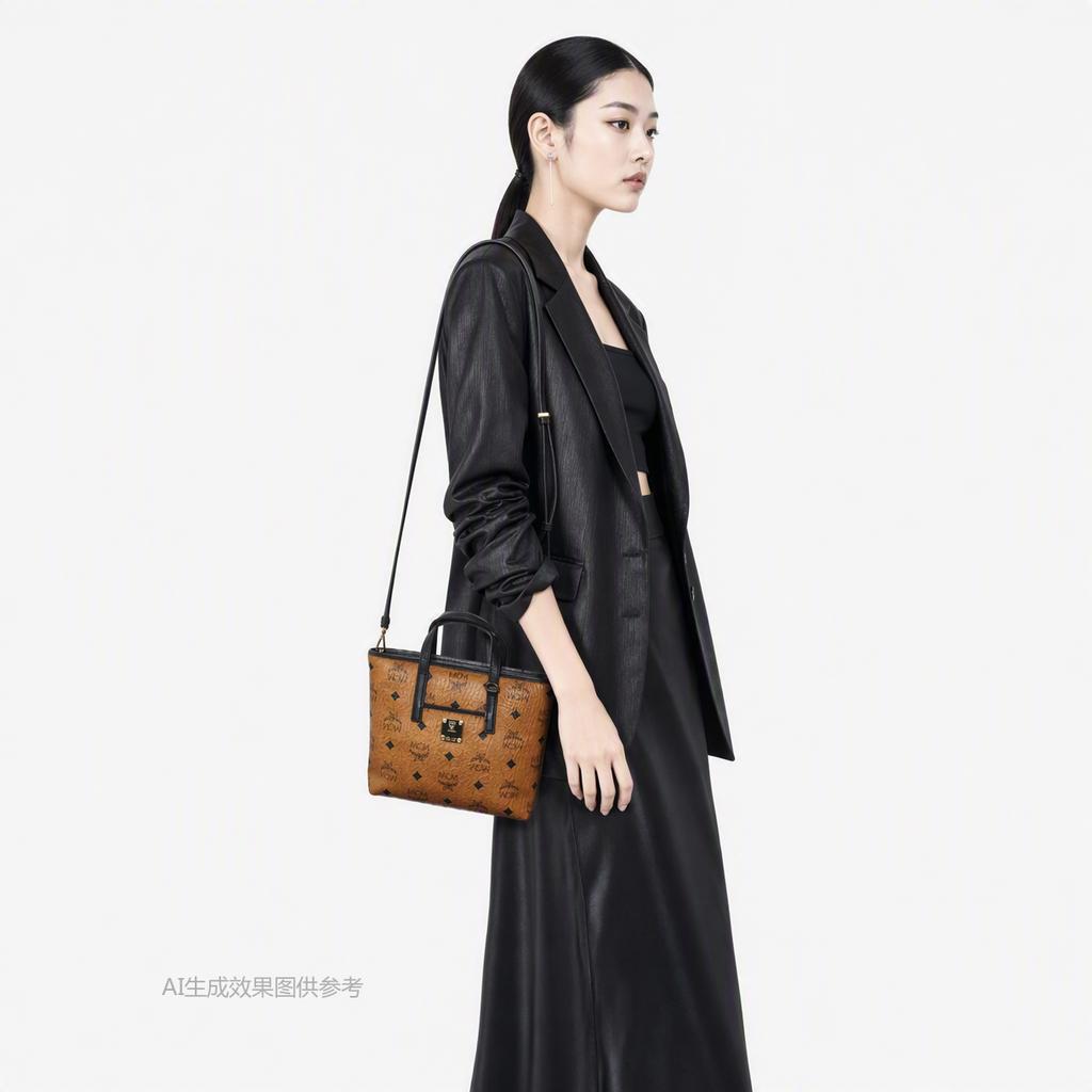 [Pre-Owned] Anya Visetos Coated Monogram Print Commuter Canvas Tote Bag Shopping Bag Shoulder Handbag Mini - Fair #AIW5UO