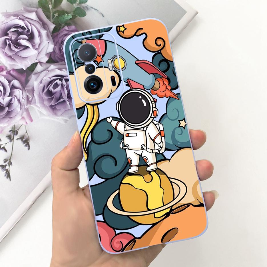 Für Xiaomi Mi 11T Pro Hülle Niedliche Astronauten Cartoon Hülle Weiche Silikon Handyhüllen Für Xiaomi 11T Mi11T Pro 11TPro Fundas Stoßfänger