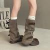 Fashion niche leather boots design sense retro thick heel short boots autumn new knight boots Martin boots French women's boots