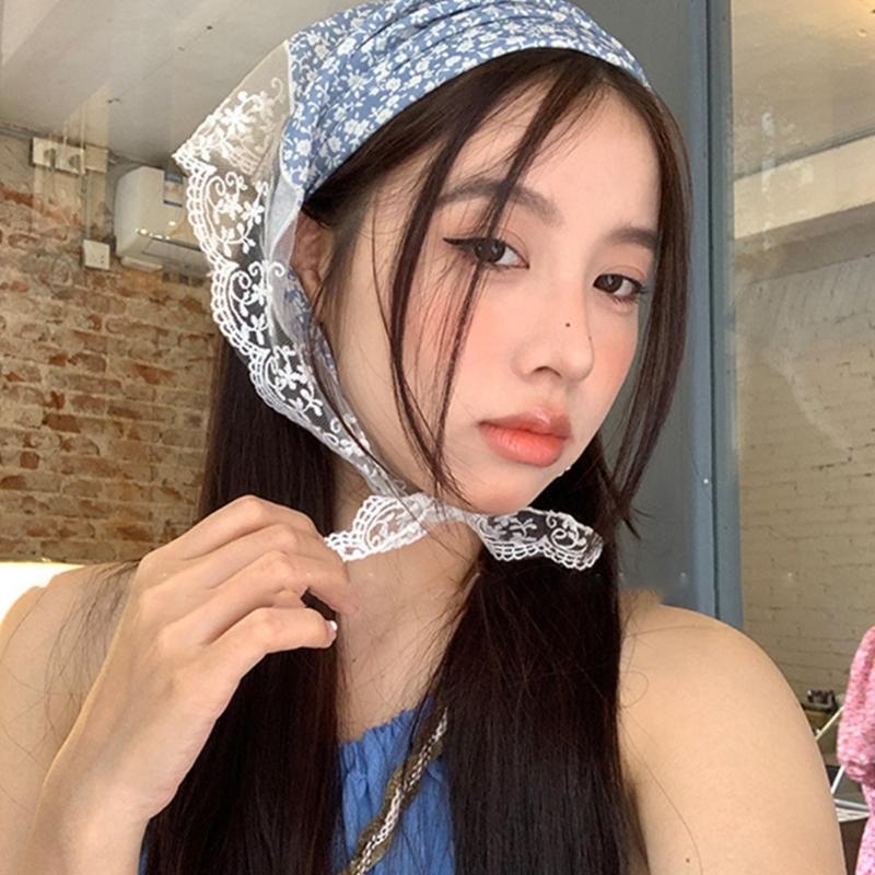 Soft Comfortable Lace Trim Hairband Sheer Hair Scarf Suitable for Female All Age