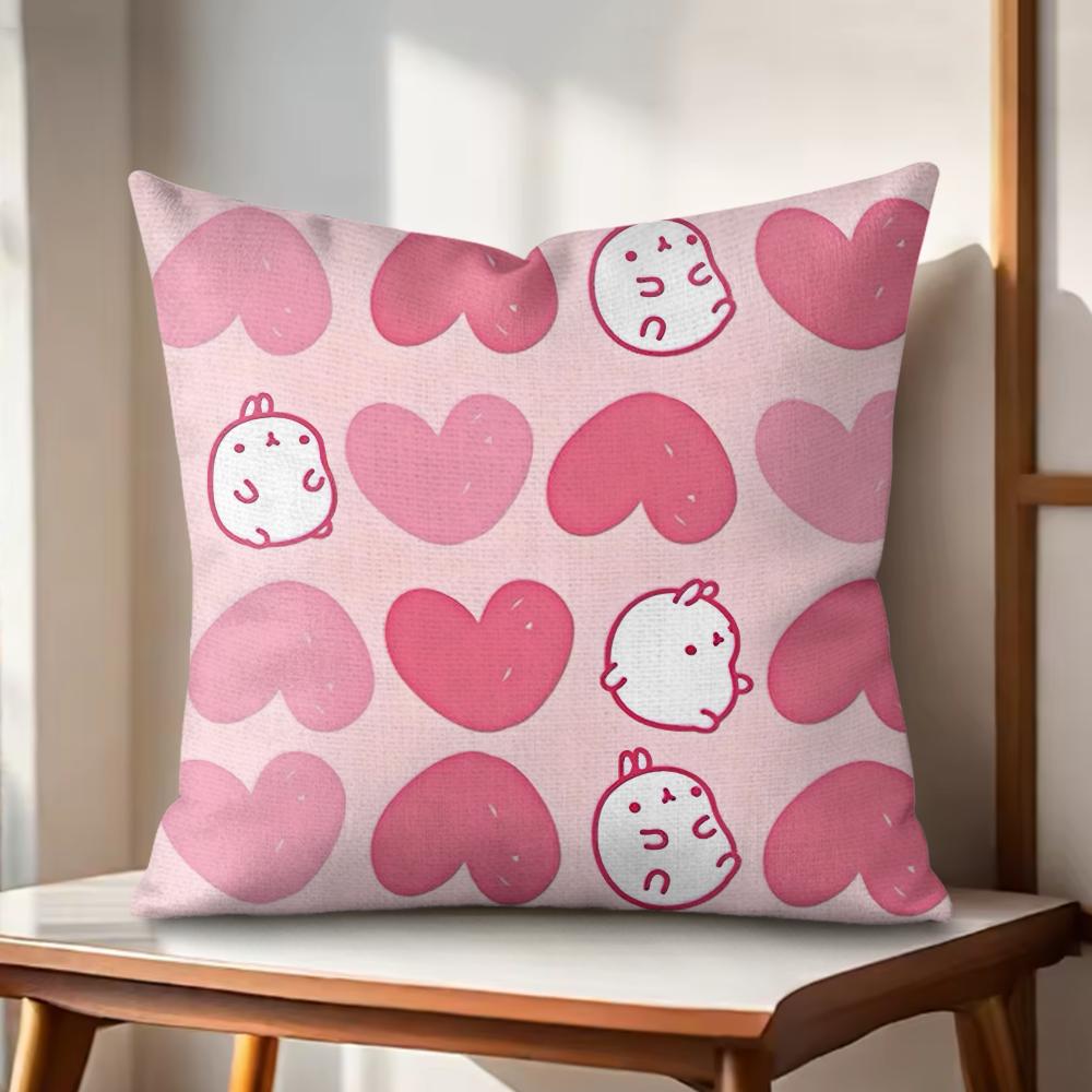 

Classic MMolang Cushion Cover Natural Linen Organic Fabric DoubleSided Printing Couch Pillow Covers Home Decor 30x30cm