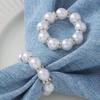 Luxuriöse Perlenstruktur Serviettenringe Goldener Halter Perlenring Serviettenhalter Eleganter Elastischer Serviettenringhalter Abendessen Bankett