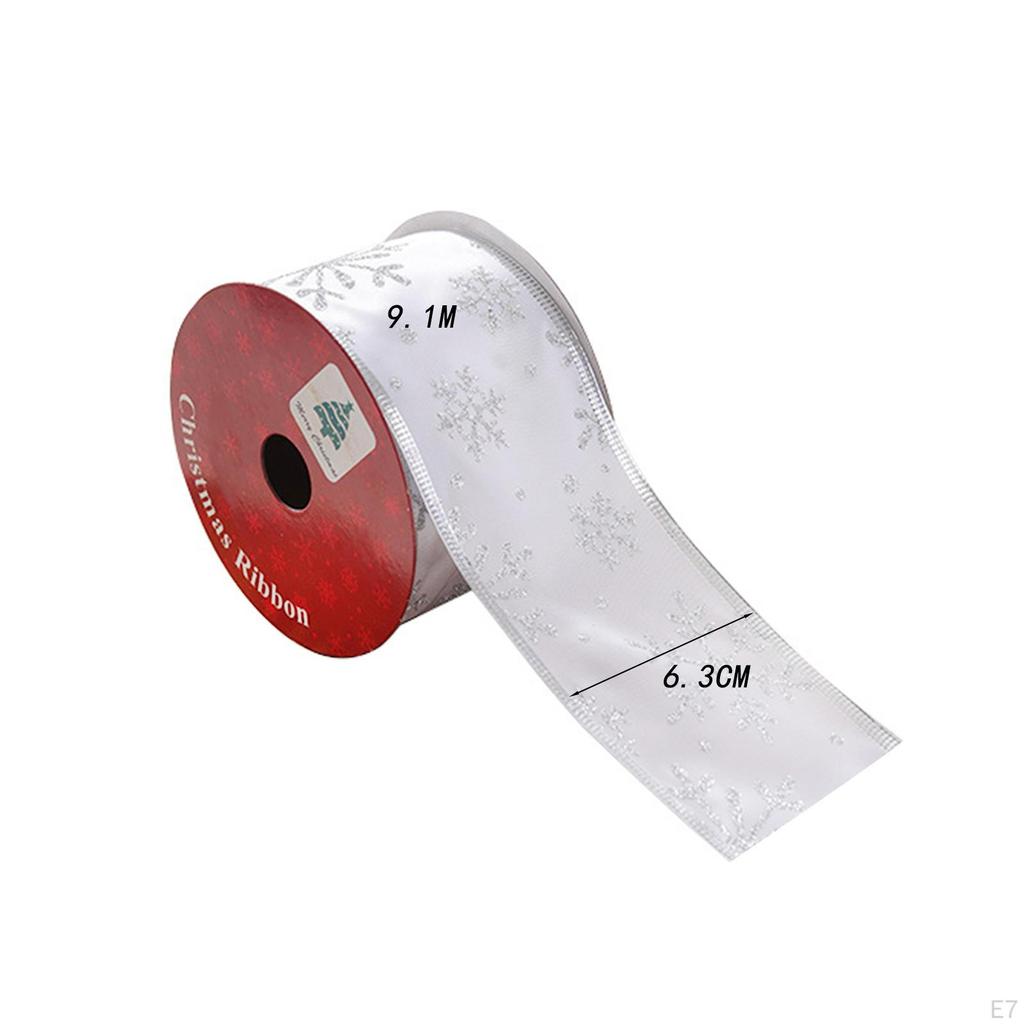 Christmas Ribbon Gift Wrapping Decorative Luxurious 6.3cm Width Packaging 9.1M