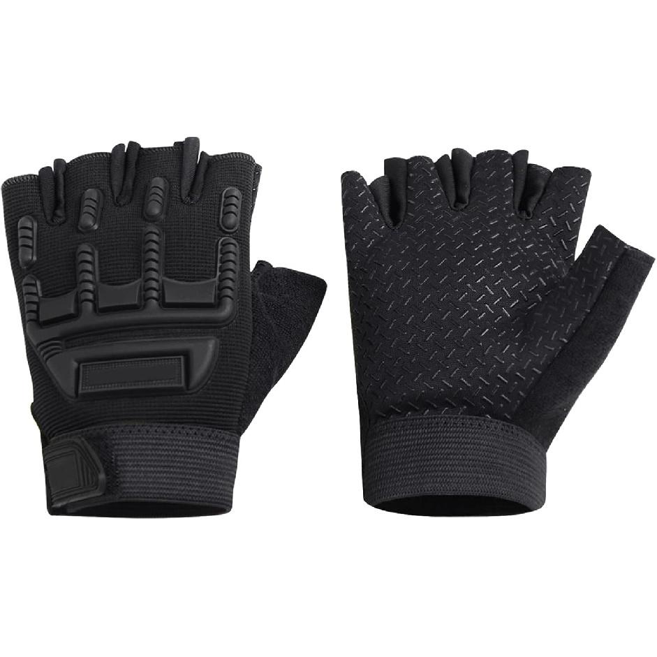 BXT Kids Half Finger Sports Gloves with Grip - Non-Slip Gel Protective Dirt Bike, Cycling, Fishing, Climbing, Gymnastics Glove for Boys Girls