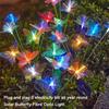 Outdoor Garden Decor for Lawn Yard and Landscape Solar-Powered Butterfly Fiber Optic Light - Waterproof Rechargeable Solar Light