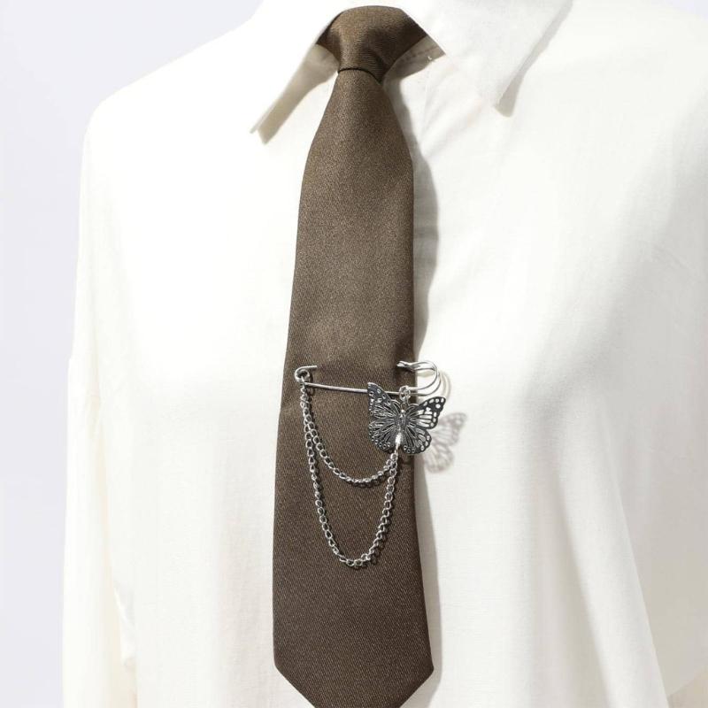 Professional Pre Tied Metal Chain Necktie for Women and Girls Suitable for Business Conferences and Office