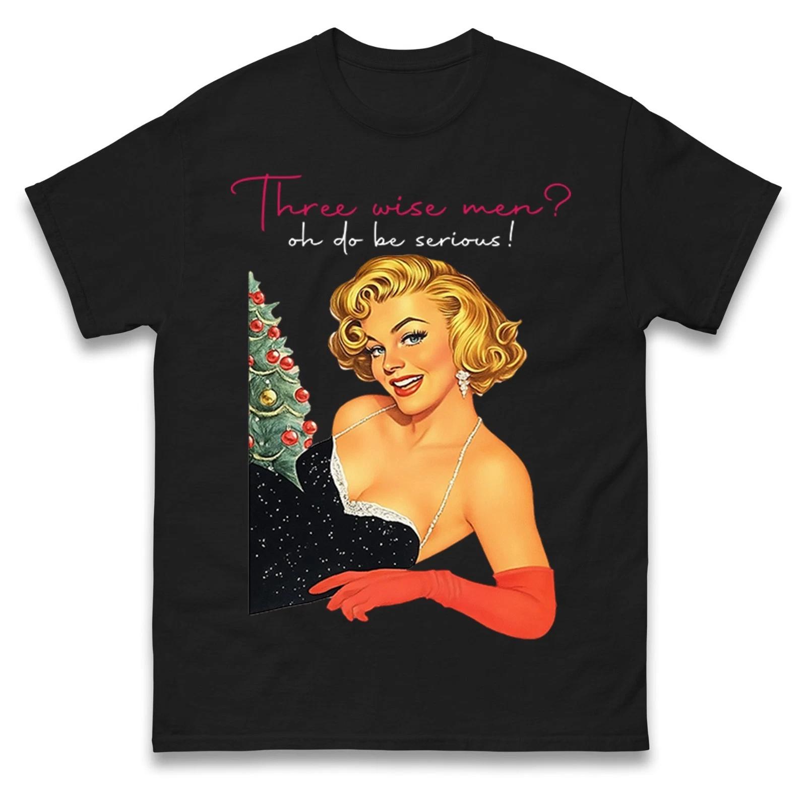 Funny Retro Christmas T-Shirt Three Wise Men Pin Up Festive Xmas Gift Tee Top 3XL