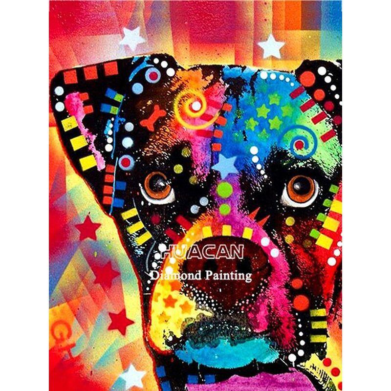 5D DIY Diamant Malerei Hund voller Runde Diamant Stickerei Tier Mosaik Strass Kit Dekor für Zuhause