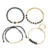 Hot-selling Retro Five-color Rice Bead Bracelet Four-piece Set Versatile Handwoven Bracelet Bracelet Jewelry Set