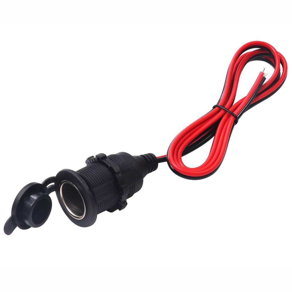 Audiofan Cigarette Lighter Socket Female with Lid Ripped Power Cable 103cm