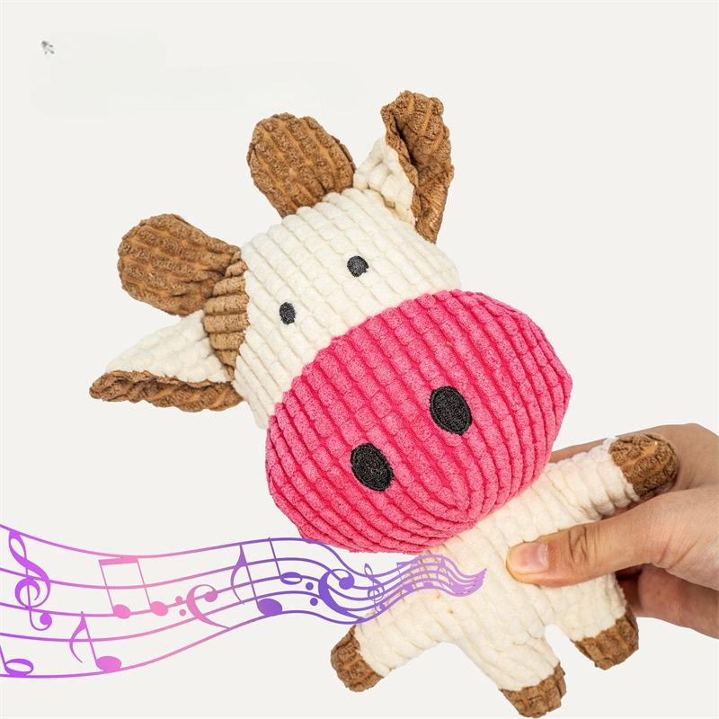 Stress Relief Pet Plush Toy Colorful Cartoon Fruit Animal Shape Bite-resistant Sounding Doll Molar Pet Toys