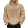 Men's Double-Sided Fleece Hoodie, Sherpa Pullover Hooded Sweatshirt, Winter Warm Outerwear