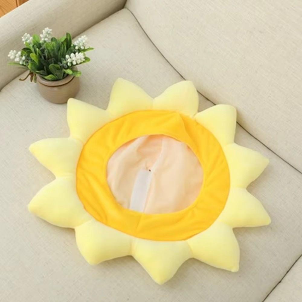 Funny Soft Sunflower Hat Sunflower Cartoon Yellow Earflap Cap Cosplay Costume