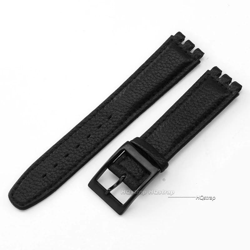 Pasek do zegarka Swatch 17mm Bransoleta ze skóry bydlęcej Wodoodporny Sportowy Zamienny Pasek Akcesoria