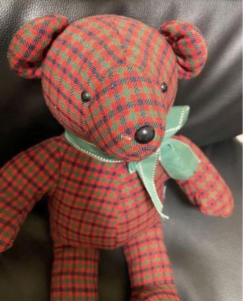 [USED] Familiar Teddy Bear, Red Check