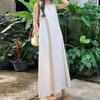 Solid Summer Sleeveless Dress Round Neck Open Back Long Dress Fashion Vocation Vest Dresses  Teens