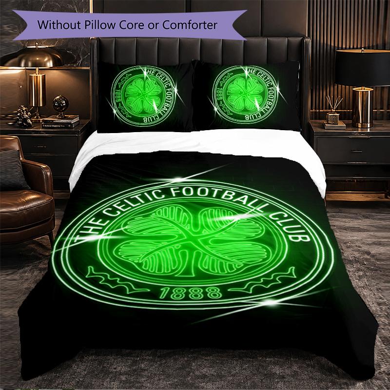 Set Biancheria da Letto Celtic FC 3 Pezzi Morbido Set Copripiumino con Federe Set Decorazione Camera da Letto per la Casa