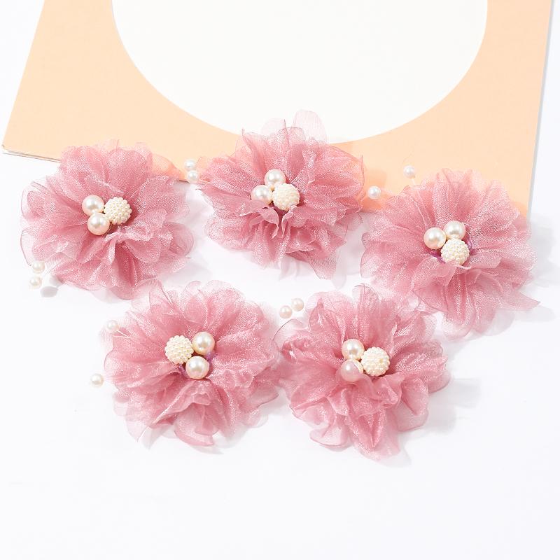 5Pcs Artificial Flowers Heads Chiffon Yarn Fake Flowers For Home Decor Marriage Wedding Decoration Craft Garland Gift Accessory