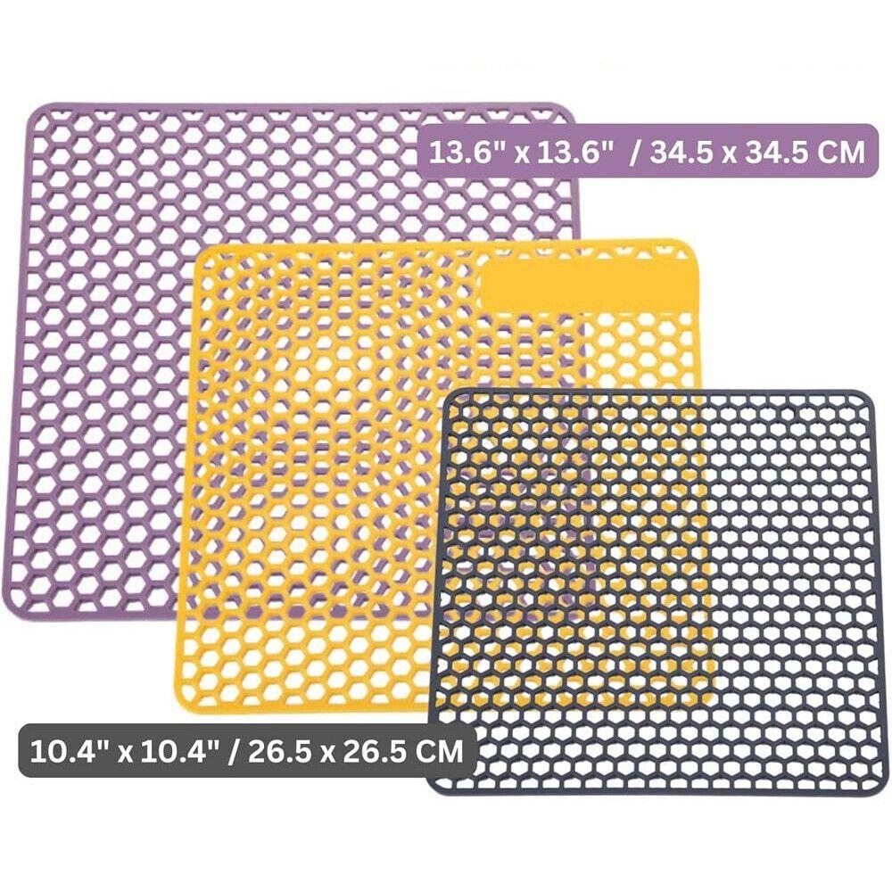 Non Slip Sink Drain Mat Hollow Faucet Drain Drying Pad New Silicone Sink Drying Mat  for Kitchen