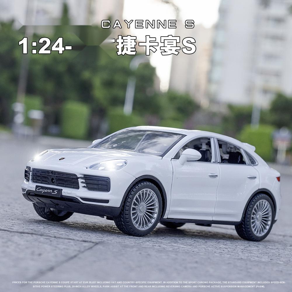 1:24 Porsche Cayenne S Turbo SUV Model Samochodu Ze Stopu Odlewane Metalowe Zabawki Model Samochodu Symulacja Dźwięku Światła Kolekcja Prezent dla Dzieci F384