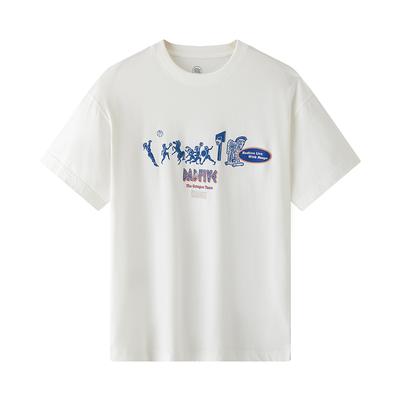Badfive Series Basketball Character Letter Print Sports T-Shirt Men Tops White AHST279-7