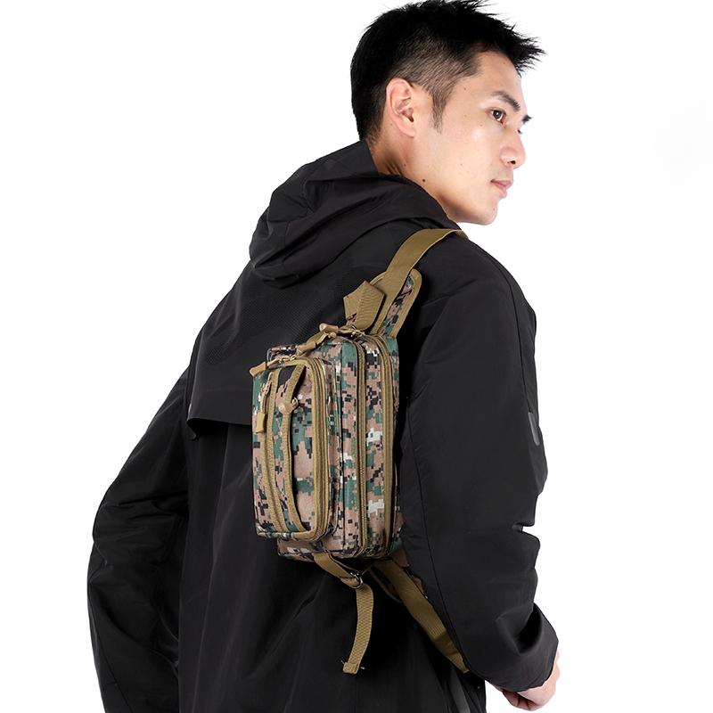 Outdoor Tactical Waist Bag Water-repellent Wear-resistant Men's Chest Bag Multi-layer Storage Commuter Shoulder Crossbody Bag
