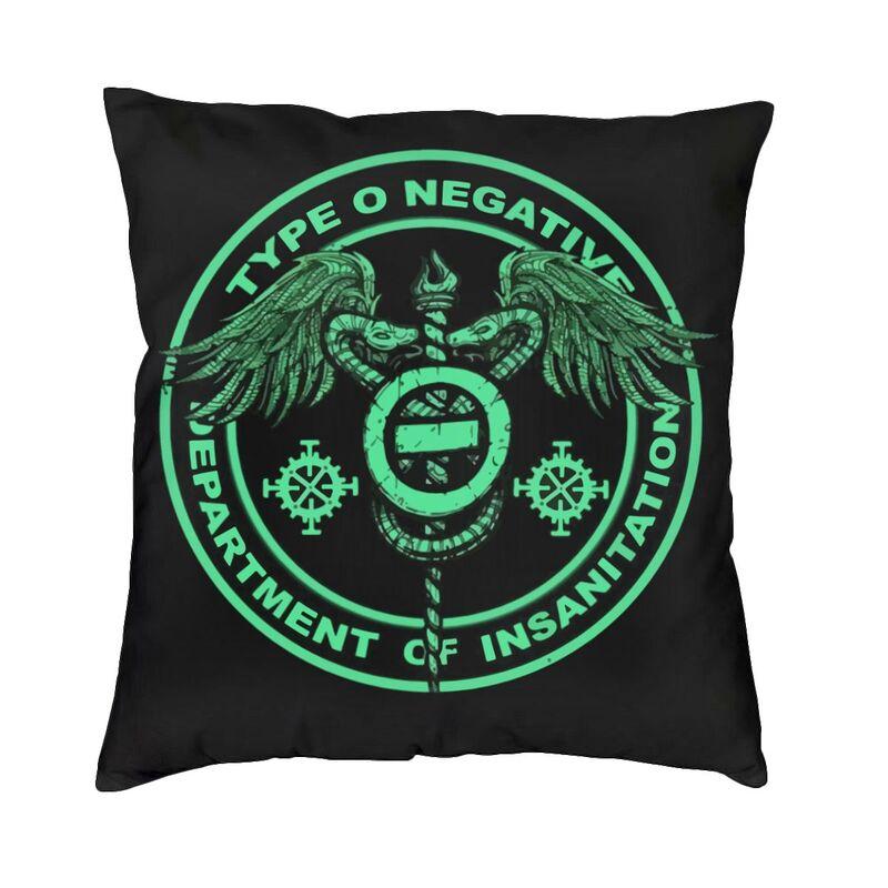O Type Negative Square Pillow Case Home Decorative Heavy Metal Rock Band Logo Cushions Throw Pillow Sofa Doublesided Printing