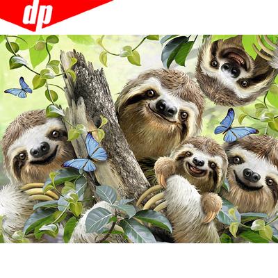 5D Full Drill Diamond-Painting Embroidery Sloths Branches Stitch Kits Hobby