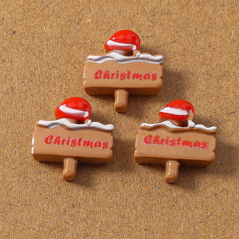 10pcs Resin Christmas Elk Santa Claus Flat Back Cabochon Scrapbook for Jewelry Making DIY Hairpin Brooch Accessories Supplies