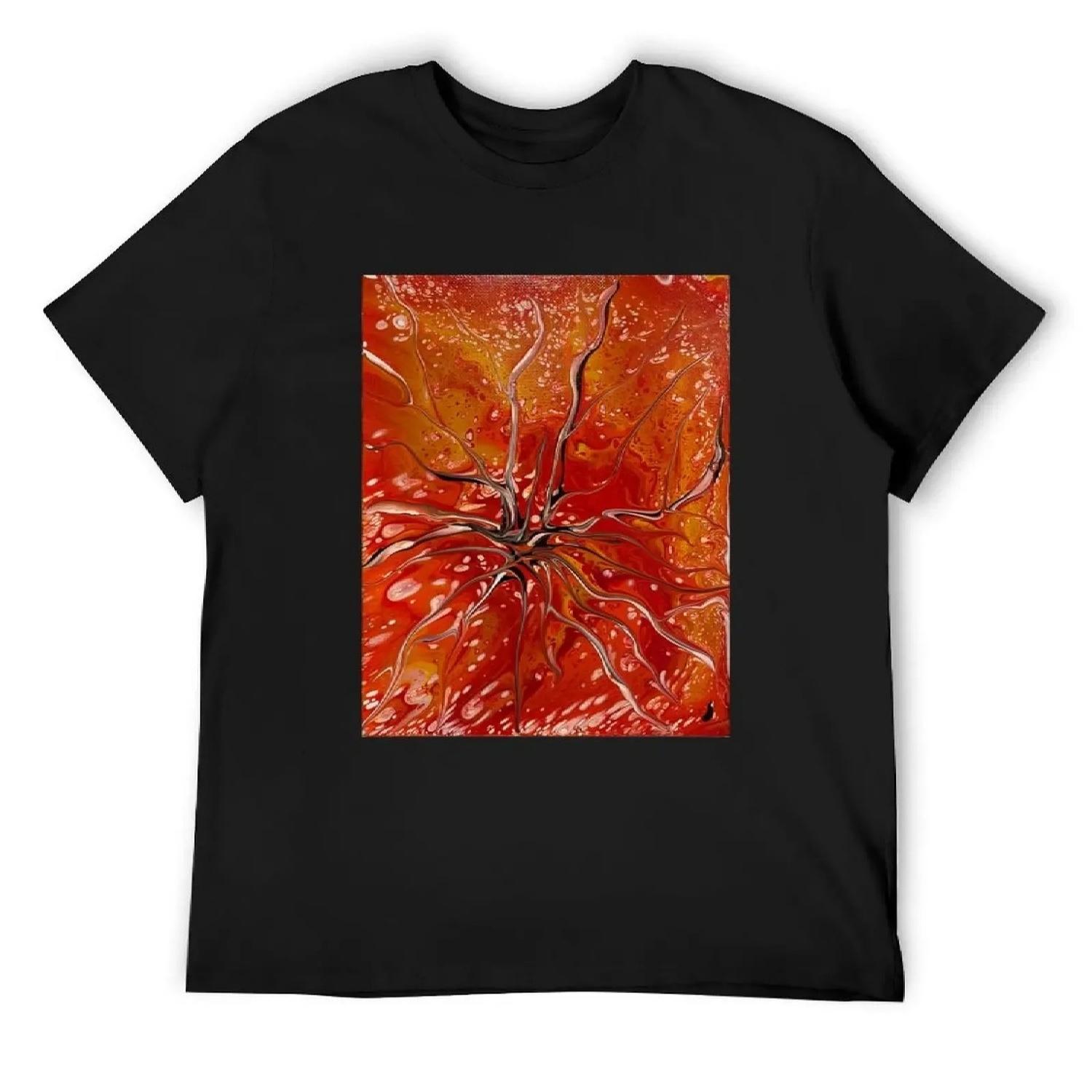 

Firestorm Fluid Art T-Shirt blue archive plus size clothes anime shirt mens graphic t-shirts hip hop S чёрный