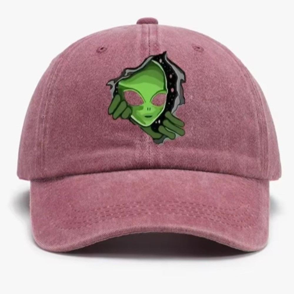 Alien Printed Alien Printed Baseball Cap Vintage Washed Unisex Sun Hat Hiking