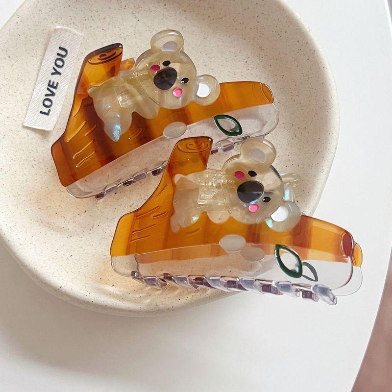 1pc South Korean dopamine hair clip for women, new cute little koala claw clip, back of the head disc hair shark clip