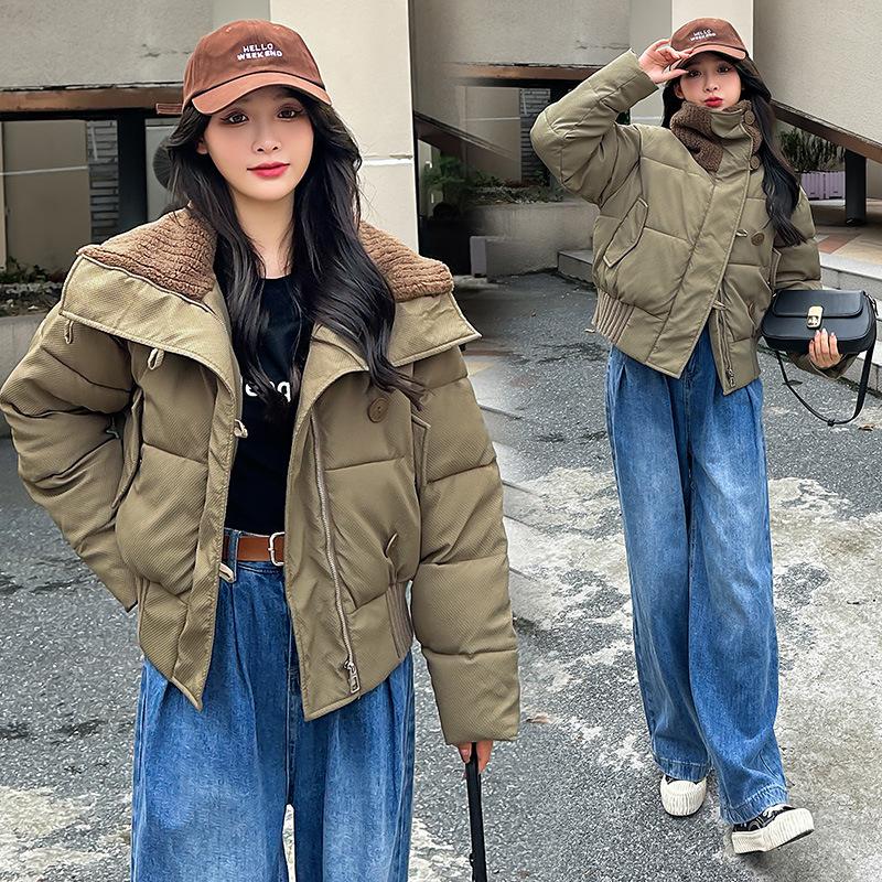 2025 New Down Cotton Jacket, Women's Winter Short Versatile Design Padded Jacket, Thickened Loose Padded Jacket, Korean Version Jacket