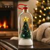 Personalisierter Sprachnachrichten-Schmuck, Aufnehmbarer Weihnachtsbaum in einer Flasche, Aufnahme von Feiertags-Erinnerungsgeschenken mit Wiedergabe, Verschneite Szene Glas