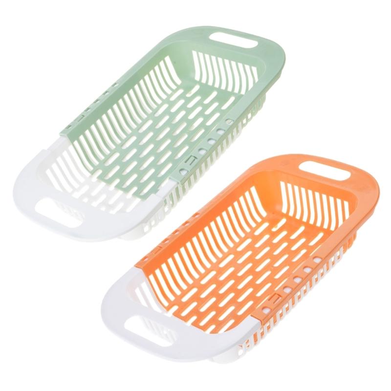 Over the Sink Colander Plastic Strainer Basket for Fruit and Vegetable Washing Waterproof Kitchen Dish Storage Shelf