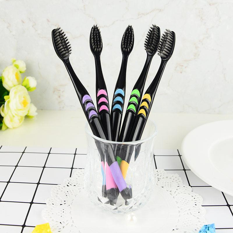 10PCS/Pack Soft Bamboo Charcoal Nano Toothbrush Black Tooth Brush Dental Personal Teeth Care