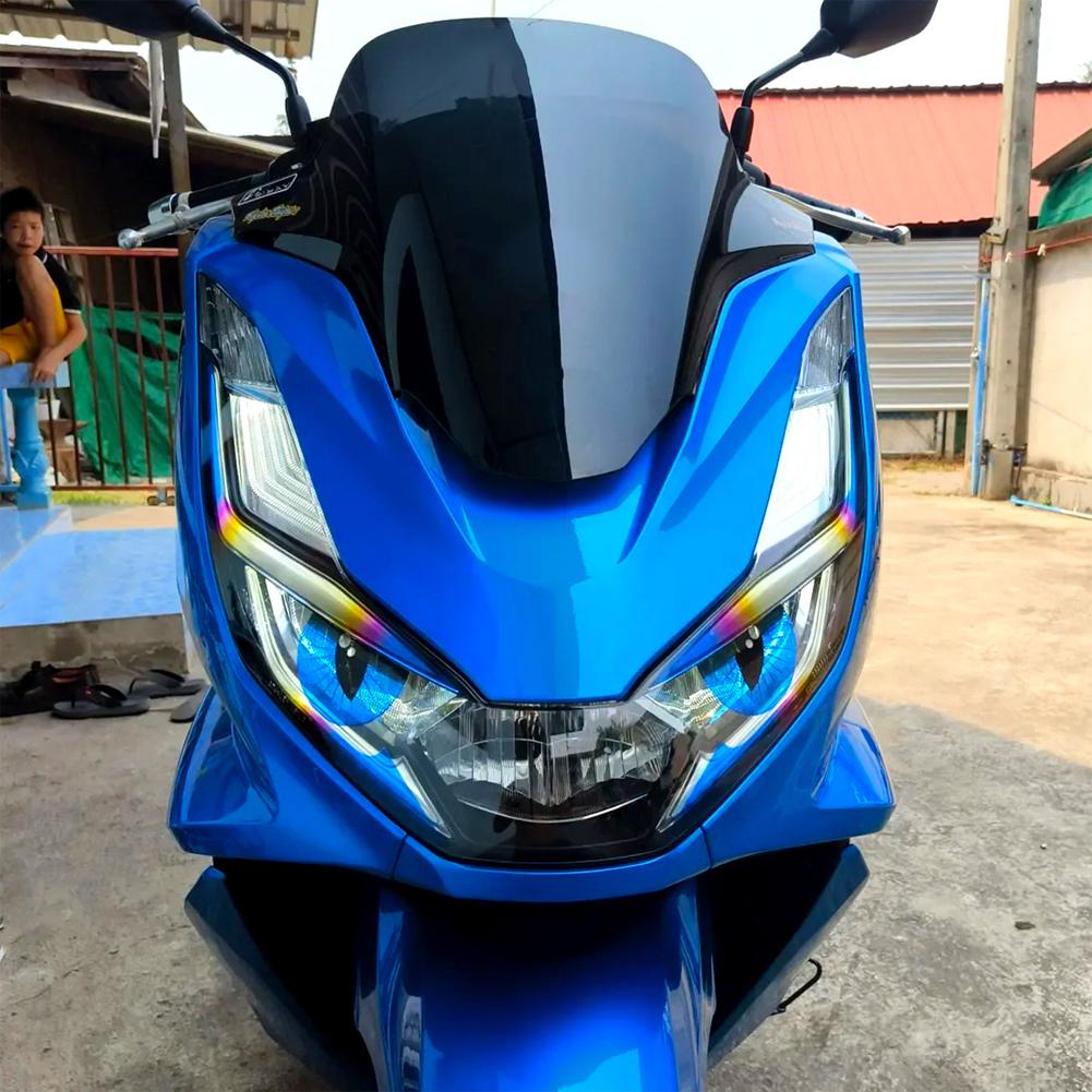 Paar Motorrad-Scheinwerferaufkleber Moto Head Light Eyes Tint Dekoratives Zubehör Transparente Aufkleber für Honda PCX160 PCX 160