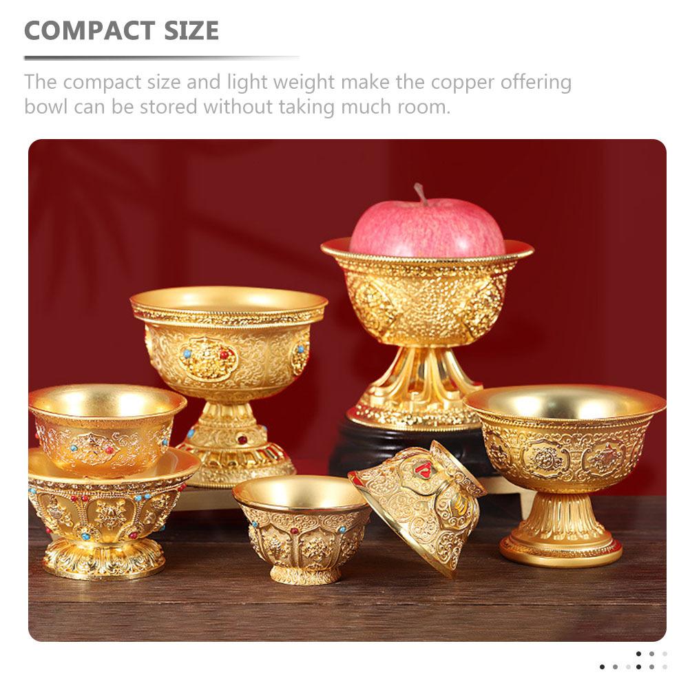 

Compact Copper Water Offering Bowl for Temple Home Decor Smooth Polished Interior Sacrifice Cup for Yoga Meditation Religious China Mainland