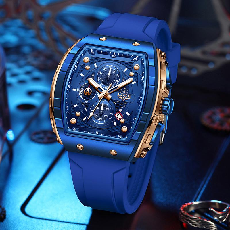 LIGE Top Brand Luxury Watches Men Sport Waterproof Quartz Mens Watch Military Luminous Dive Wristwatch Male Reloj Homre