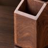 Wooden Chopstick Holder with Two Compartments Angled Edges Walnut Cooking Tool