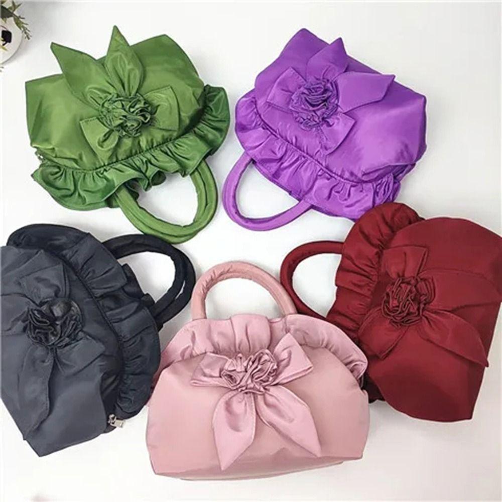 Flowers Ladies Handbag Zipper Mini Mother Bag Lolita Women Bowknot Bag  Key