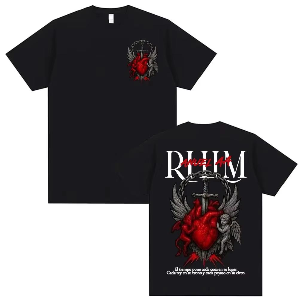 2026 Rapper Anuel AA Rhlm 2 Album Tour Graphic Tshirts UNISEXs Clothing Hip Hop Short Sleeve Tshirt ONeck Comfort T Shirts 2XL