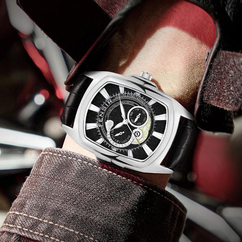Men's Punk Watch Luminous Calendar Faux Leather Strap Quartz Watch Students Father's Day Gifts