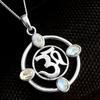 Natural Moonstone Om Pendant Necklace 925 Sterling Silver Women Jewelry