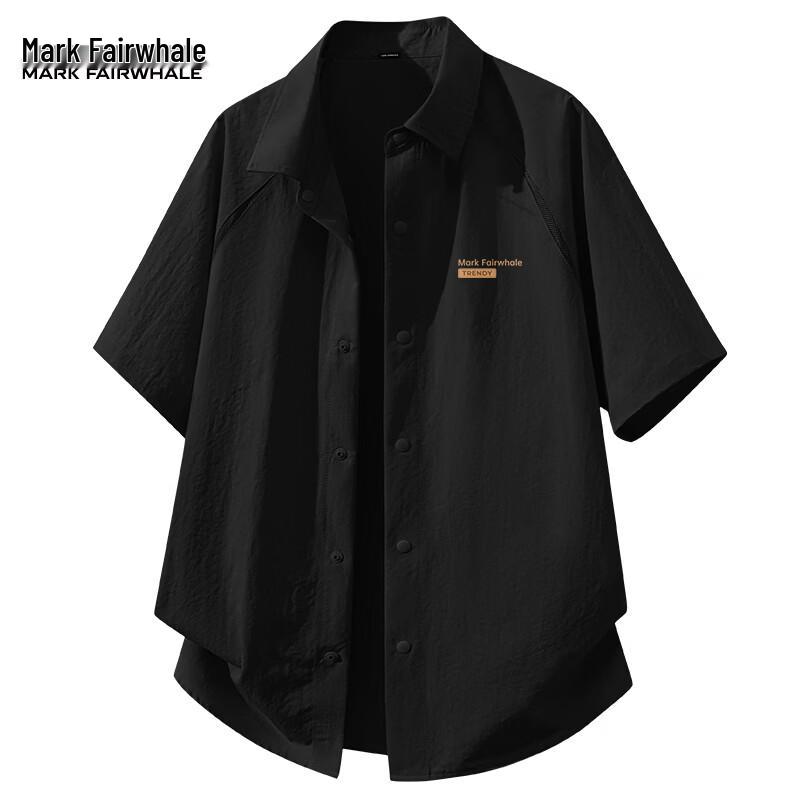 

Мужская рубашка Mark Fairwhale с коротким рукавом и воротником, в стиле business casual 4XL