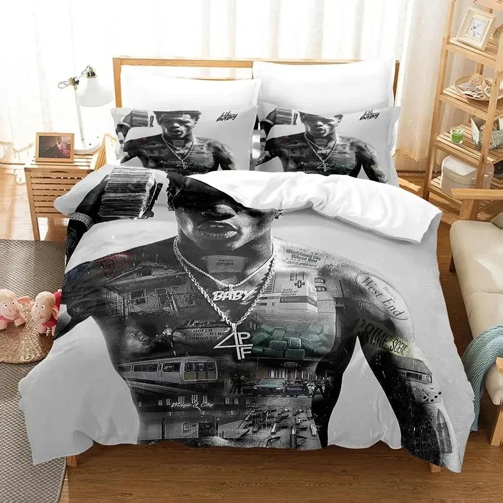 Lil Baby Rapper 3D NEW Duvet Cover Pillowcase Bedding Set Adult Boy Girl Bedroom Decoration Children Single Double Large
