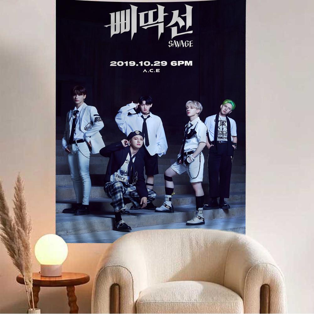 K-kpop Stray Kids Printed Large Wall Tapestry Cheap Hippie Wall Hanging Bohemian Wall Tapestries Mandala Home Decor