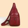 Fashion Casual Chest Bag Women's Bag New Versatile Soft Leather Women's Shoulder Crossbody Breast Bag Retro Small Backpack
